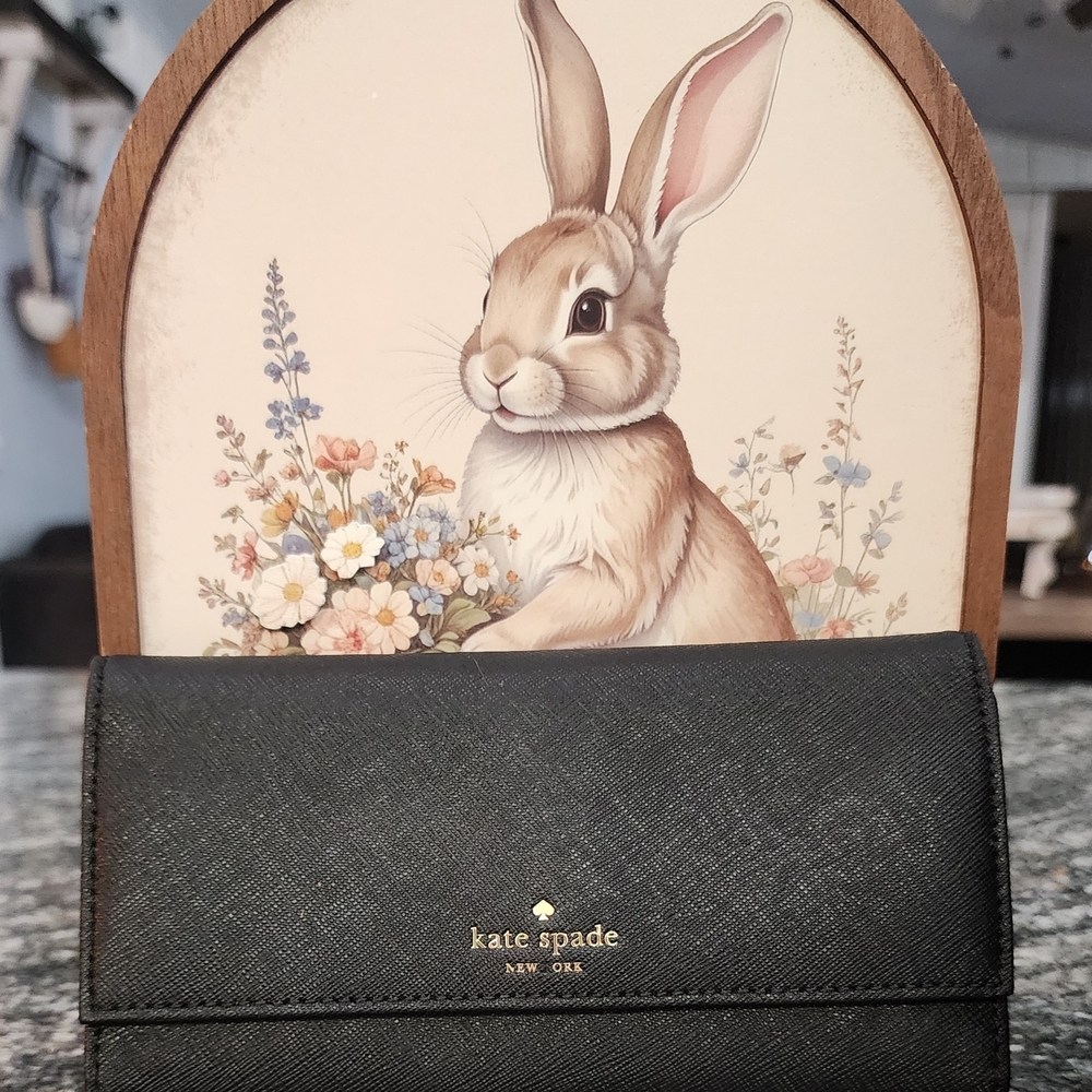 Kate Spade Black Leather Wallet - Picture 1 of 4